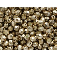 4mm FP Round Crystal Gold 50pcs.